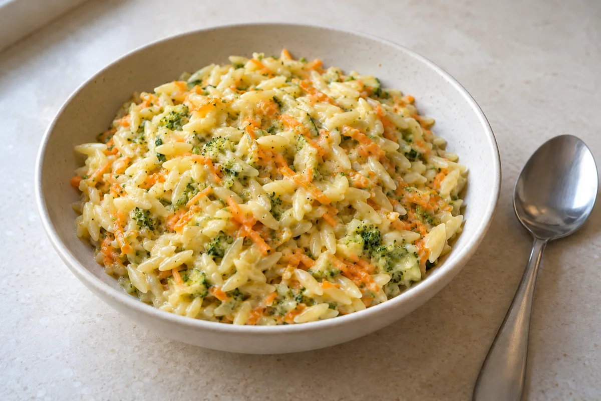 Орзо с овощами и сыром