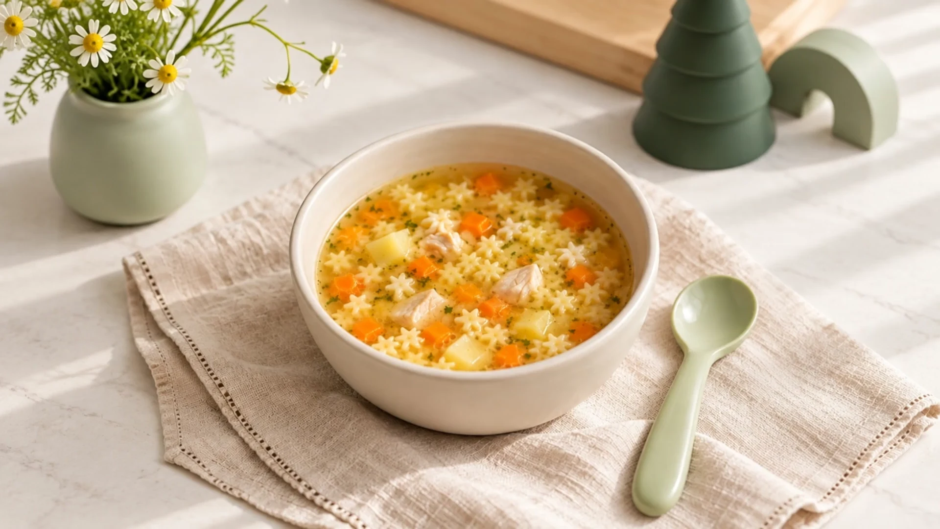 Куриный суп с макаронами-звёздочками